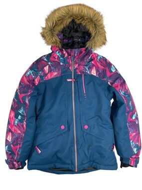 Ripzone Girls Lava Waterproof Hooded Faux Fur Winter Ski Jacket Size Small
